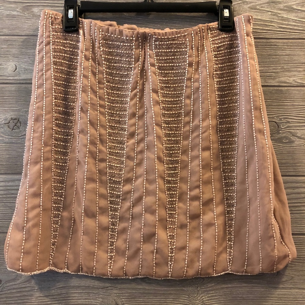 LC Lauren Conrad Blush Beaded Mini Skirt